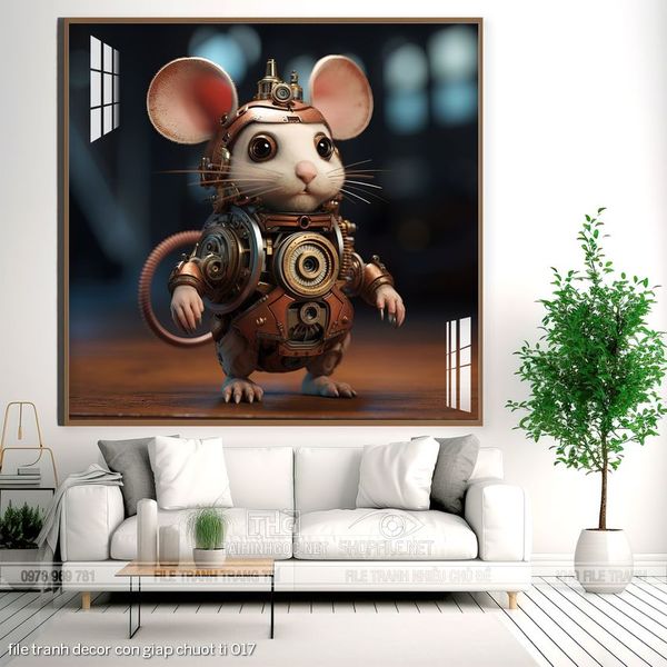 file tranh decor con giap chuot ti 017