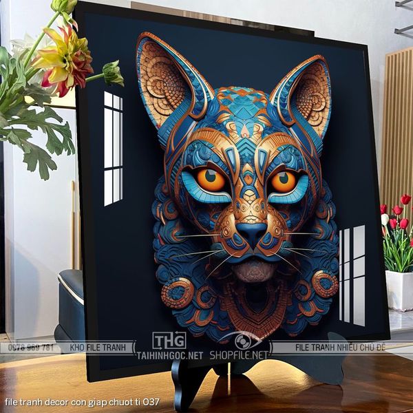 file tranh decor con giap chuot ti 037