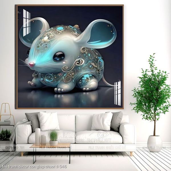 file tranh decor con giap chuot ti 046