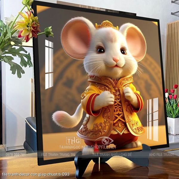 file tranh decor con giap chuot ti 093