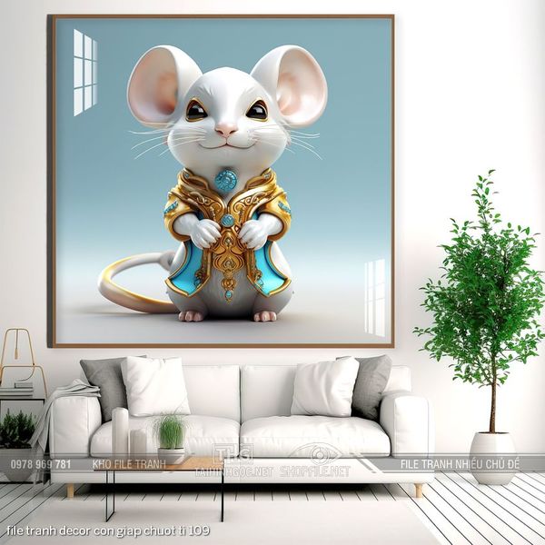 file tranh decor con giap chuot ti 109