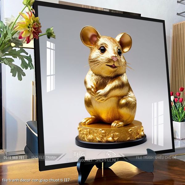 file tranh decor con giap chuot ti 117
