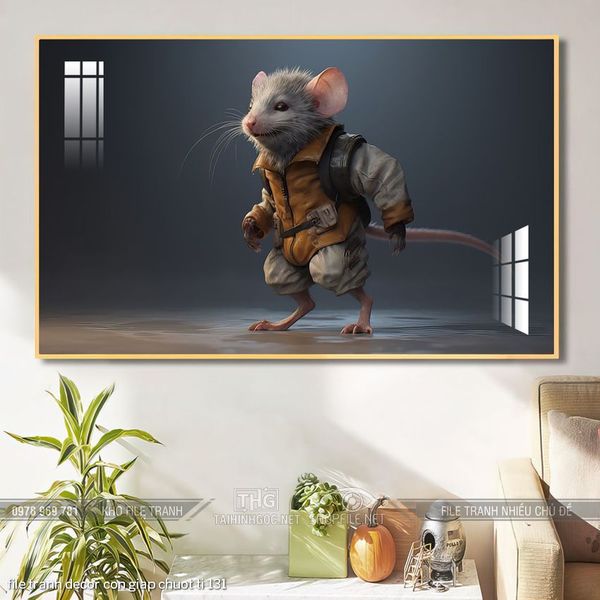 file tranh decor con giap chuot ti 131