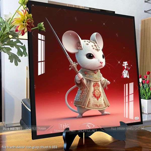 file tranh decor con giap chuot ti 161