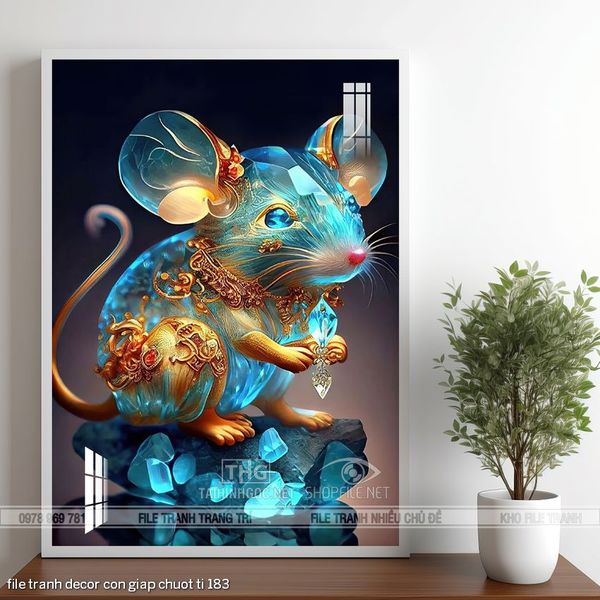 file tranh decor con giap chuot ti 183