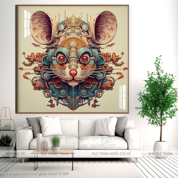 file tranh decor con giap chuot ti 194
