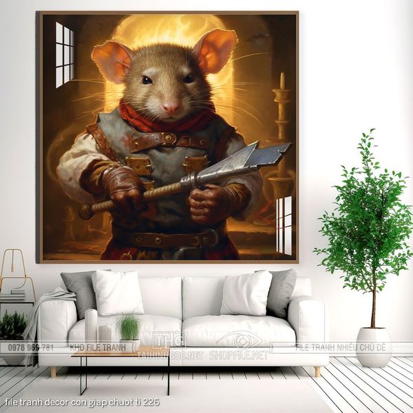 file tranh decor con giap chuot ti 226