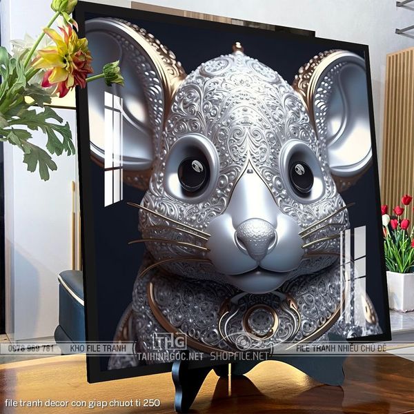 file tranh decor con giap chuot ti 250