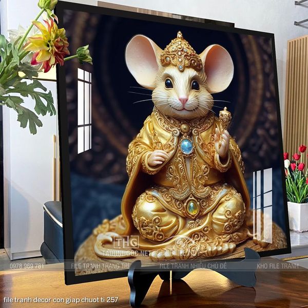 file tranh decor con giap chuot ti 257