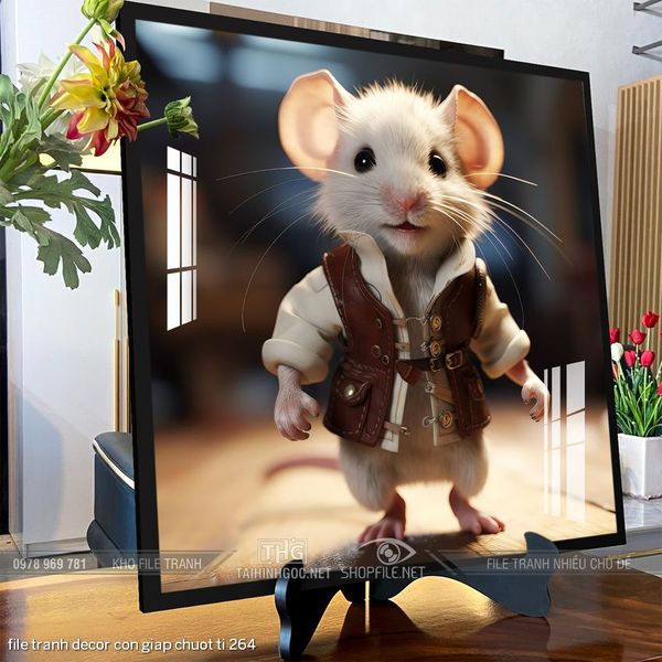 file tranh decor con giap chuot ti 264