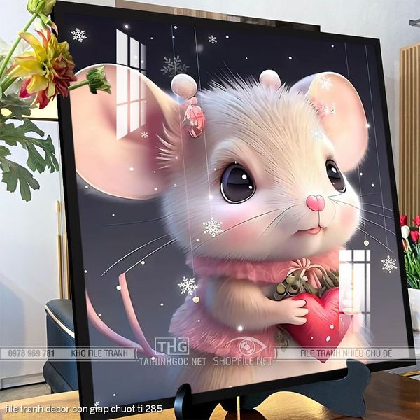 file tranh decor con giap chuot ti 285