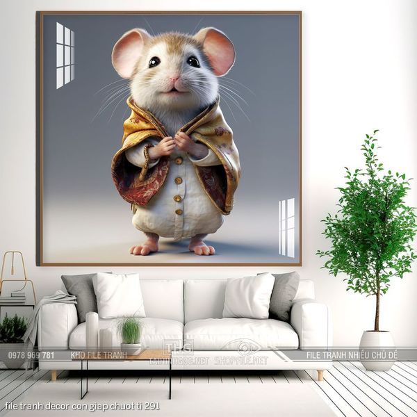 file tranh decor con giap chuot ti 291