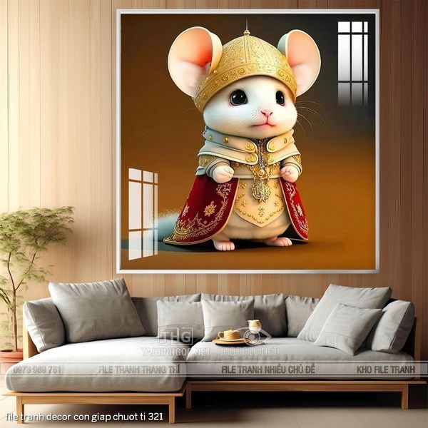 file tranh decor con giap chuot ti 321