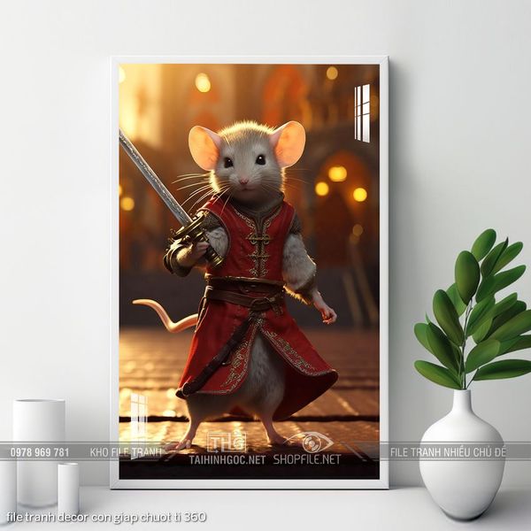 file tranh decor con giap chuot ti 360