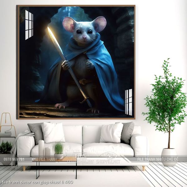 file tranh decor con giap chuot ti 460