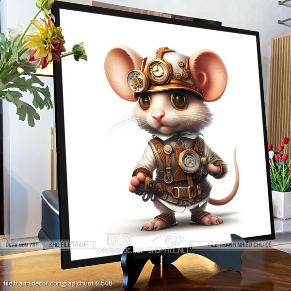 file tranh decor con giap chuot ti 548
