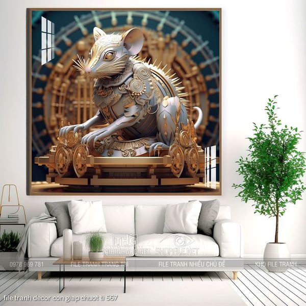 file tranh decor con giap chuot ti 567