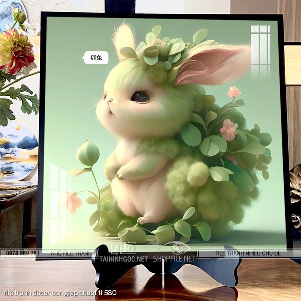 file tranh decor con giap chuot ti 580
