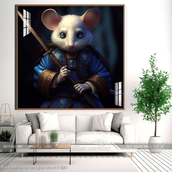 file tranh decor con giap chuot ti 590