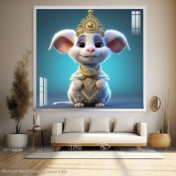 file tranh decor con giap chuot ti 611