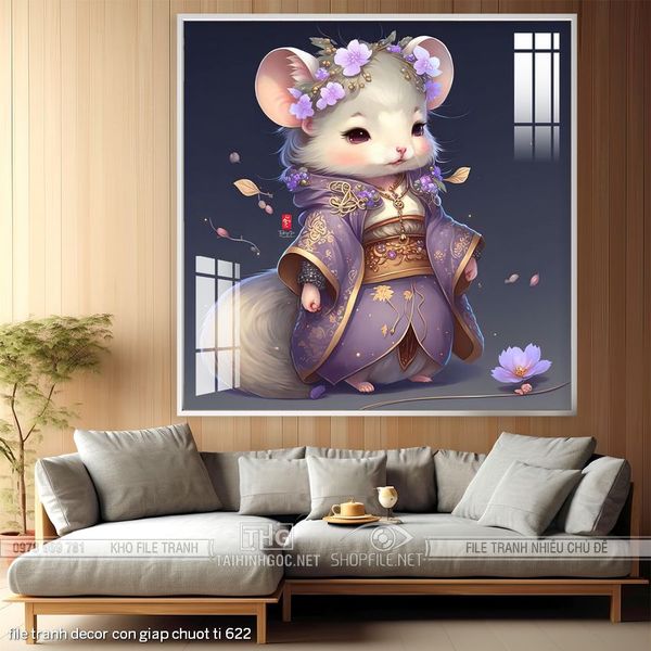 file tranh decor con giap chuot ti 622