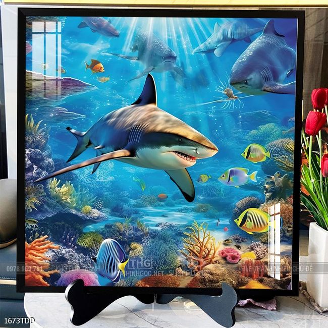 Tranh cá heo decor trang trí tường nhà