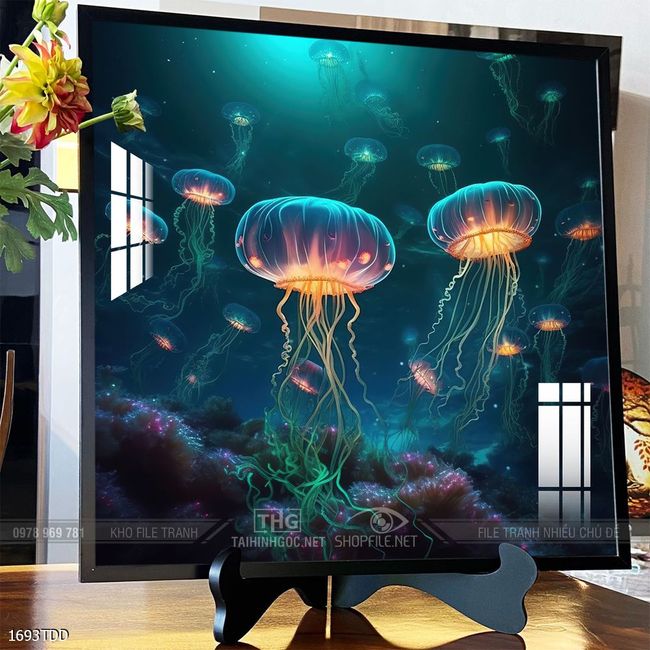 Tranh cá heo decor trang trí tường nhà