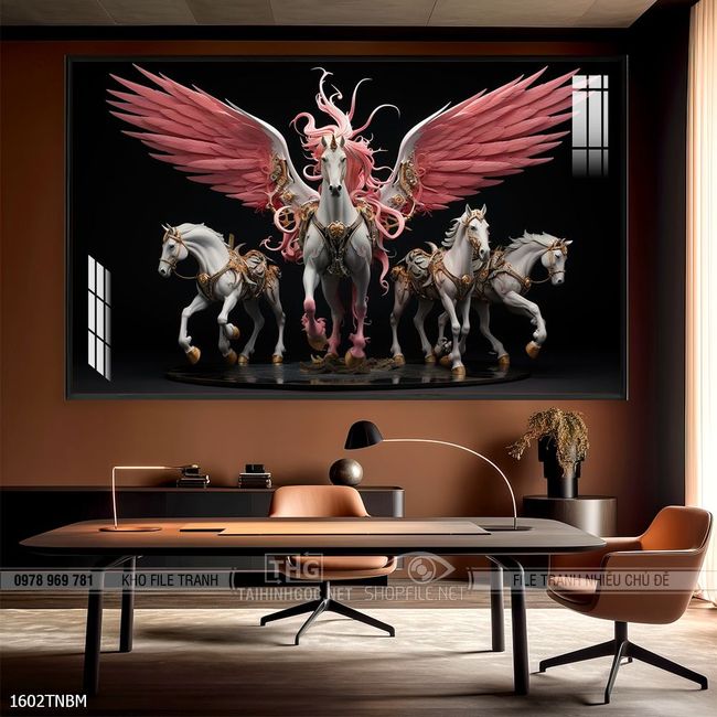 Tranh ngựa bát mã decor trang trí tường