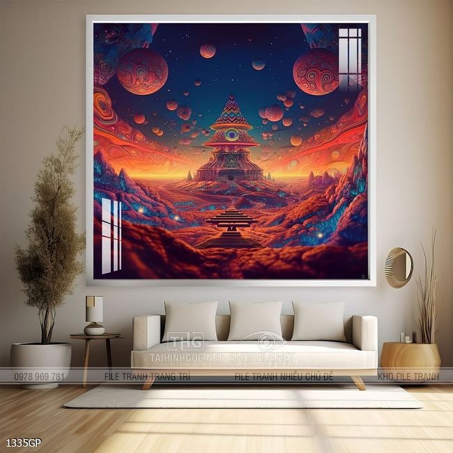 Tranh phi hành gia decor tường nhà