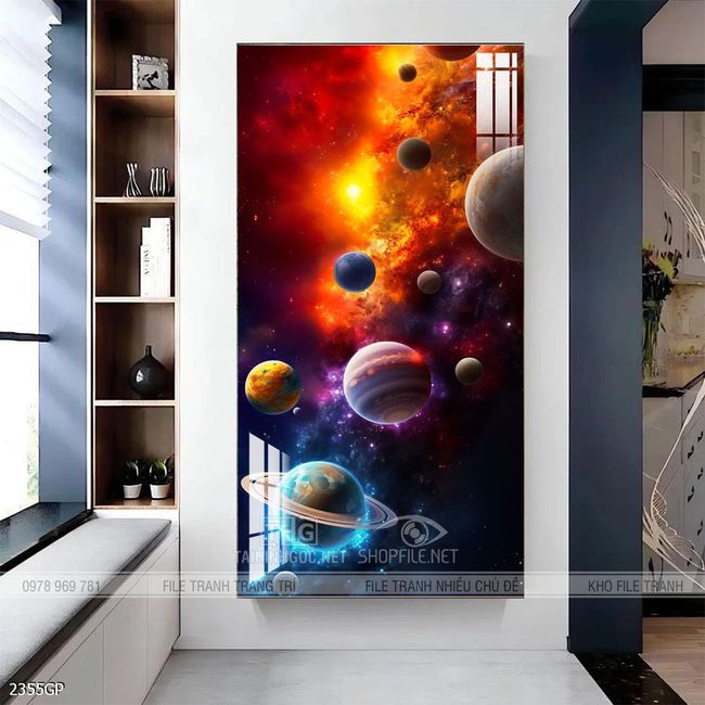 Tranh phi hành gia decor tường nhà