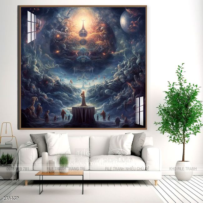 Tranh phi hành gia decor tường nhà