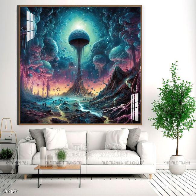 Tranh phi hành gia decor tường nhà