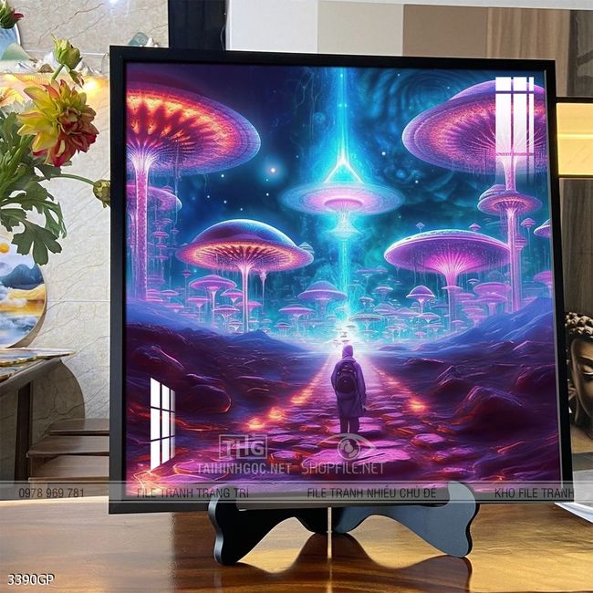 Tranh phi hành gia decor tường nhà