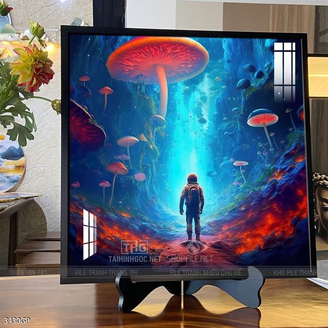 Tranh phi hành gia decor tường nhà