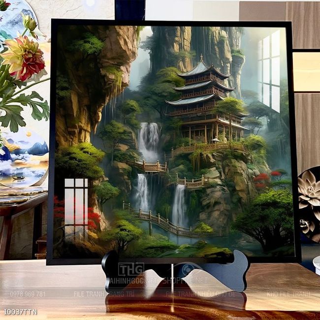 Tranh phong thủy nước non tuyệt đẹp