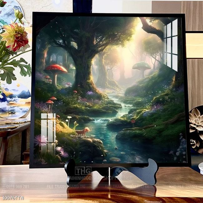 Tranh phong thủy nước non tuyệt đẹp