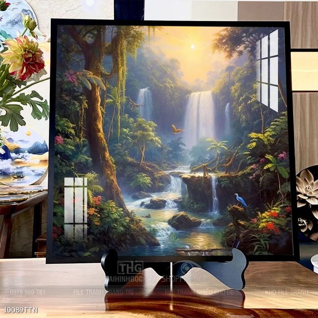 Tranh phong thủy nước non tuyệt đẹp
