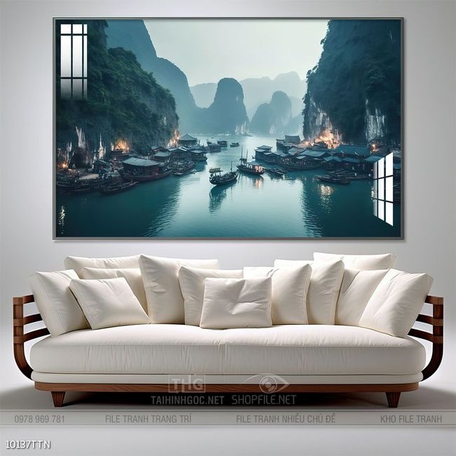 Tranh phong thủy sơn thủy đẹp