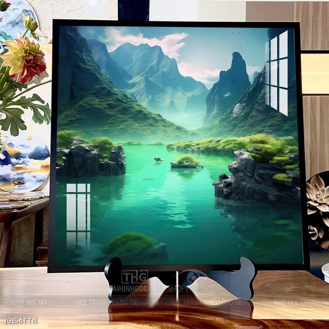 Tranh phong thủy nước non tuyệt đẹp