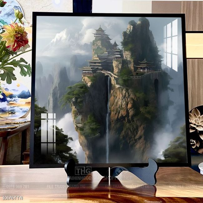 Tranh phong thủy nước non tuyệt đẹp