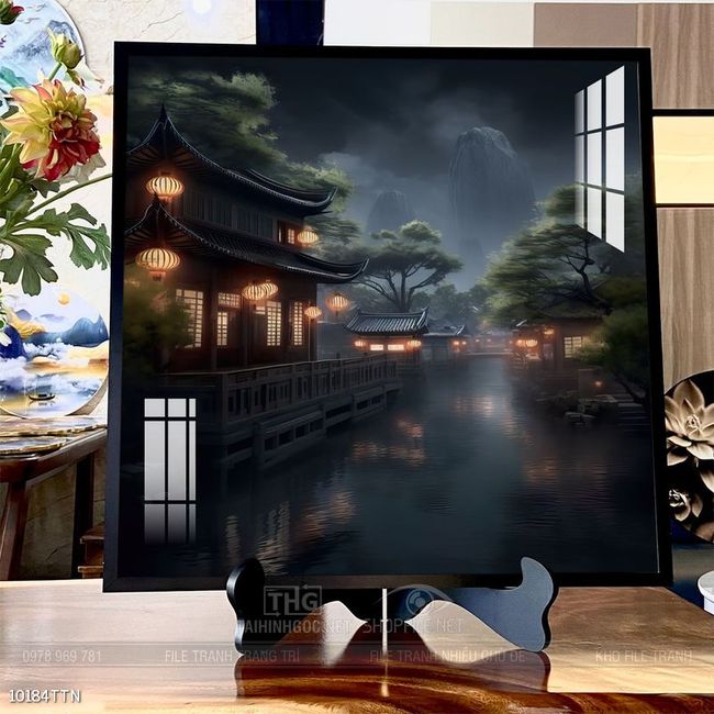 Tranh phong thủy phong cảnh thác nước thiên nhiên