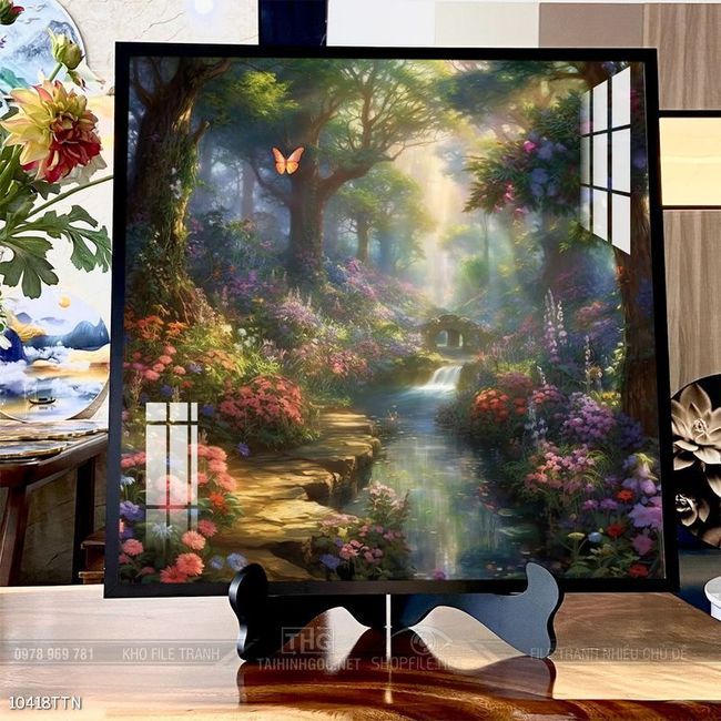 Tranh phong thủy phong cảnh thác nước thiên nhiên