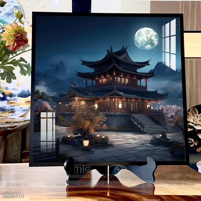 Tranh phong thủy phong cảnh thác nước thiên nhiên