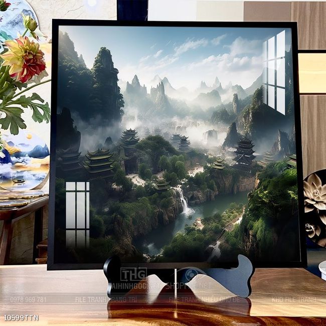 Tranh phong thủy nước non tuyệt đẹp