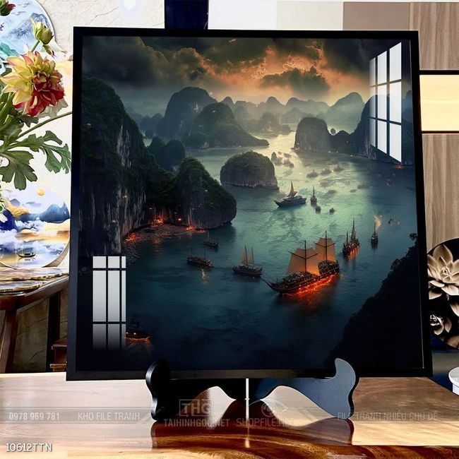 Tranh phong thủy nước non tuyệt đẹp