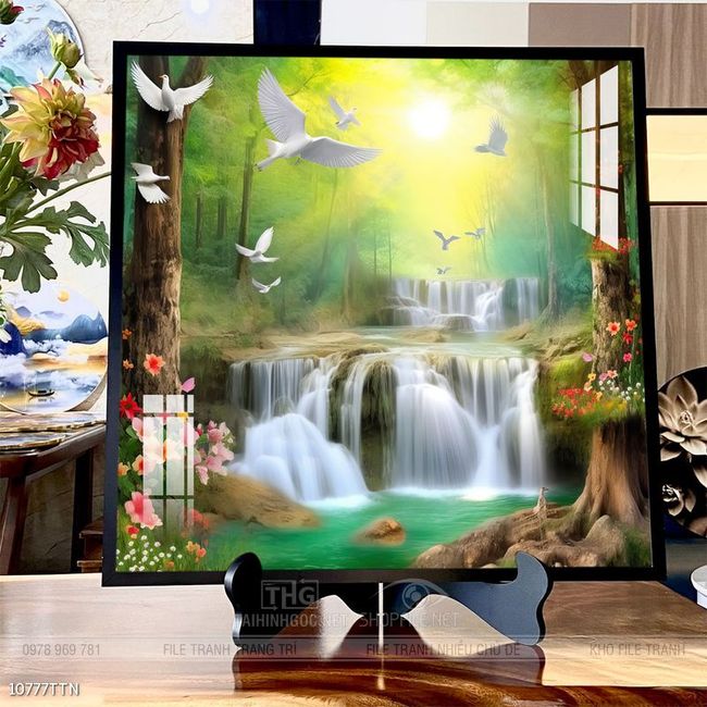 Tranh phong thủy nước non tuyệt đẹp