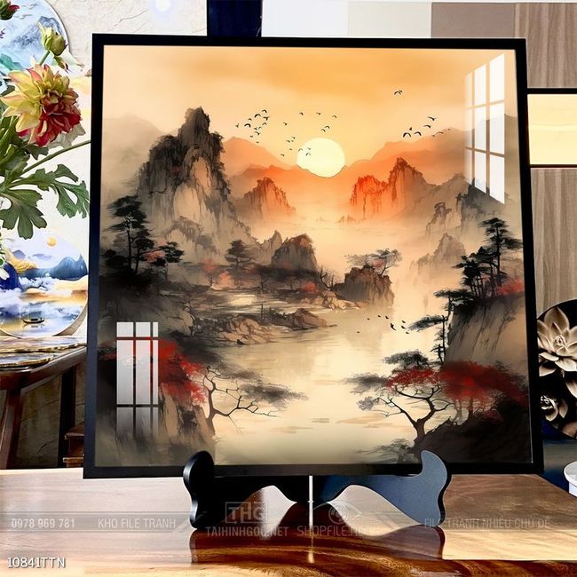 Tranh phong thủy phong cảnh thác nước thiên nhiên