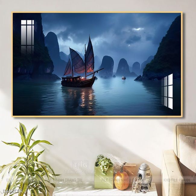 Tranh phong thủy nước non tuyệt đẹp