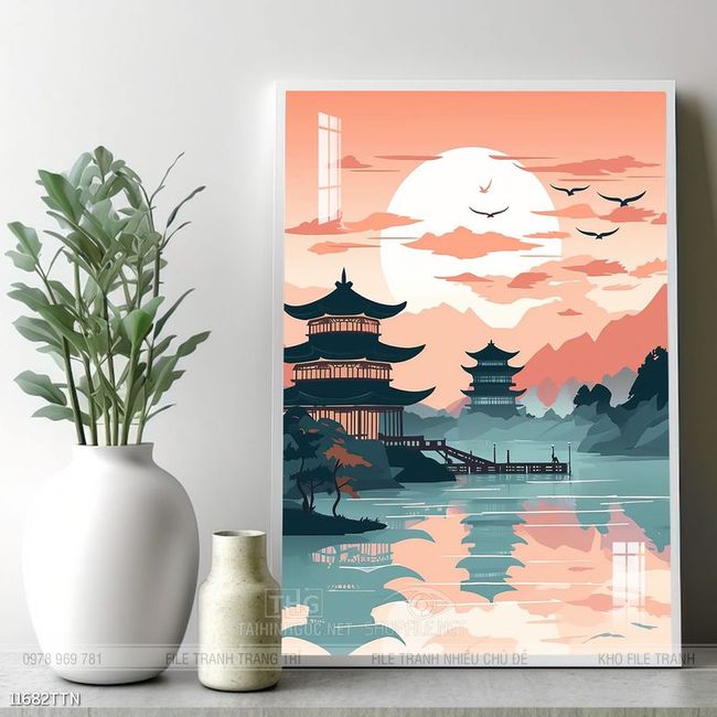 Tranh phong thủy sơn thủy hữu tình