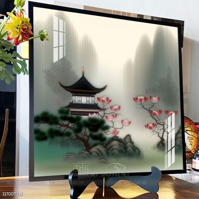 Tranh phong thủy phong cảnh thác nước thiên nhiên